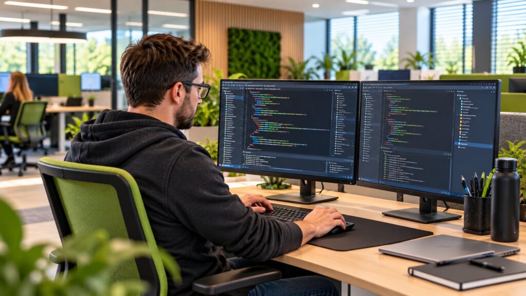 Entwickler am Arbeitsplatz im Büro